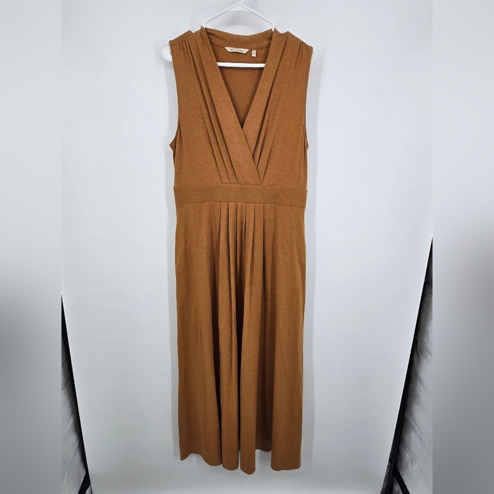 Soft Surroundings Dark Dijon Yellow Sleeveless V-Neck Maxi Dress Medium (6506)